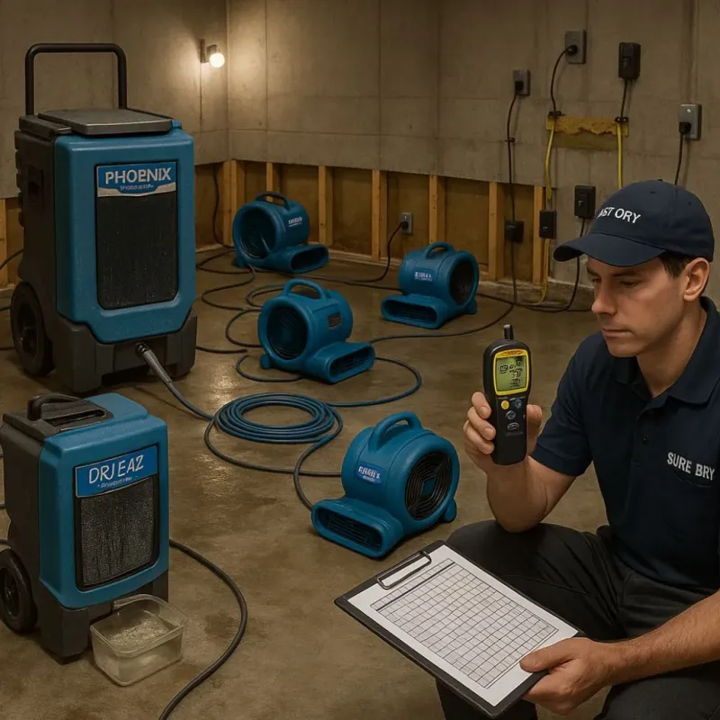 Structural Drying and Dehumidification process in West Little River, FL